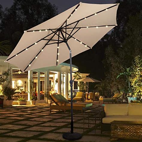 Costway M Patio Parasol Zonne Energie Paraplu Met Led Verlichting