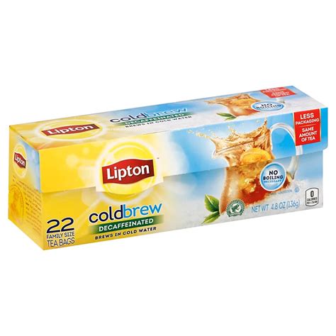 Lipton Cold Brew Decaffeinated Black Iced Tea Bags Family-Sized - Shop ...