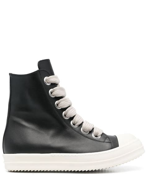 Rick Owens Hi Top Leather Sneakers Farfetch