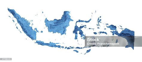 Indonesia Topographic Map Isolated Stock Photo - Download Image Now ...