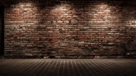 Dark Room In A Brick Wall With Lights On Background Background