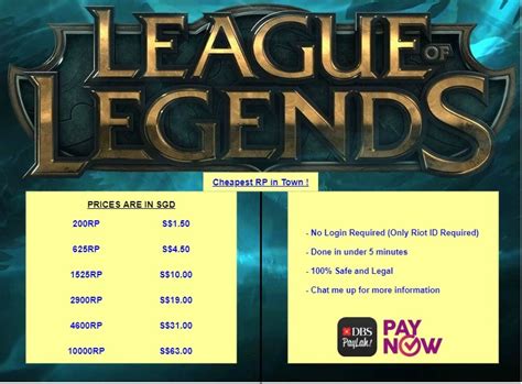 League Of Legends Riot Points Rp Top Up Video Gaming Gaming