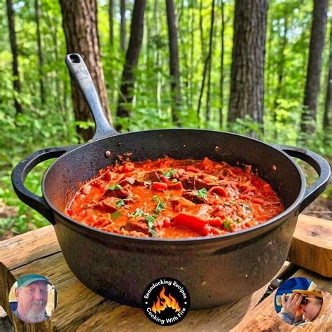 Campfire Dutch Oven Bison Marinara Recipe