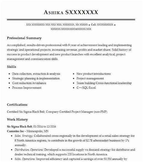 How To List Six Sigma On A Resume Edureviewer