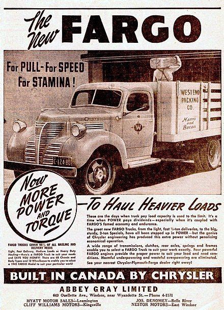 an old advertisement for the new fargo truck