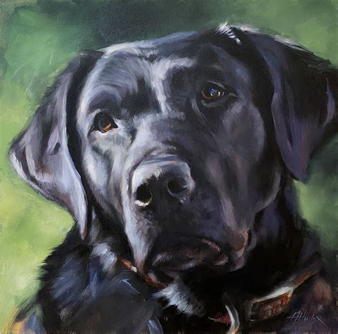 Black Lab dog painting by Aimée Rolin Hoover | Dog paintings, Dog ...