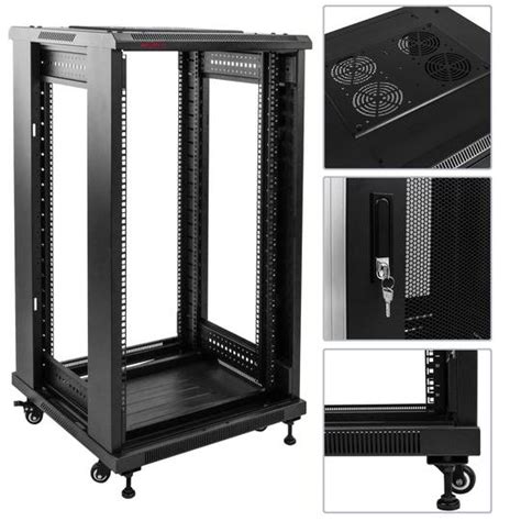 Armário rack de pavimento 19 de pé 22U 600x800x1090 mm preto MobiRack