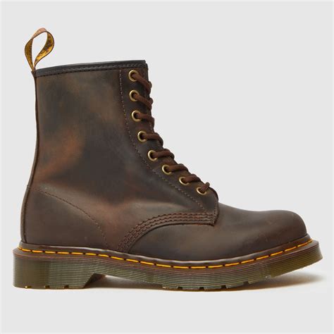 Herren Braun Dr Martens 1460 8 Eye Boots Schuh