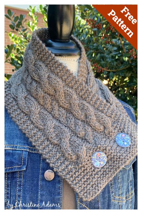 Button Up Cowl Free Knitting Pattern