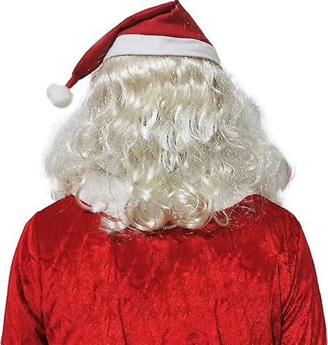 Christmas Santa claus Mask, Realistic Latex Mask Full Over Head Masks with Red Santa Hat and ...