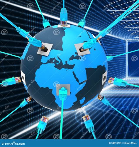 Worldwide Network Shows Web Site And Connection Stock Illustration