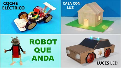 PROYECTOS ESCOLARES Coche eléctrico casa con luz robot electrico y