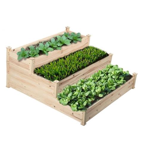 Renwick 3 Tier Wooden Elevated Raised Garden Bed Planter Box Kit