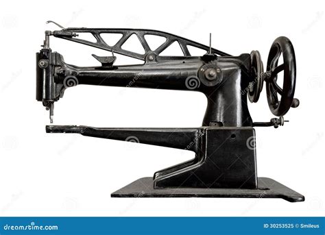 Vintage Sewing Machine Isolated Stock Image Image Of Black