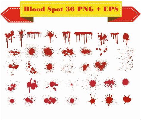 Blood Spots Open Crime Bleed Bleeding Wound Silhouette Clipart Eps