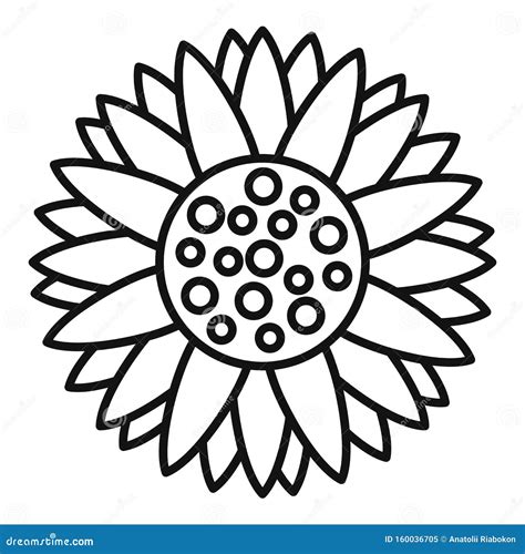 Icono De Planta De Girasol Estilo De Contorno Ilustraci N Del Vector