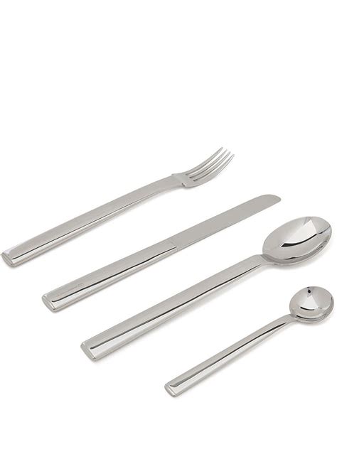 ALESSI Rundes Modell 24 Piece Cutlery Set Silver Editorialist