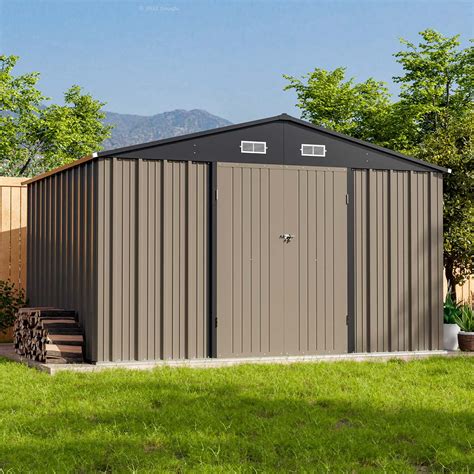 Patiowell 10 X 8 Ft Outdoor Metal Shed Delivered Installed Double