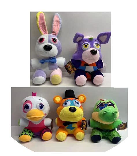 Buy 5pcs/Set FNAF Security Breach Plushies Figures 6" Dolls Soft Toys ...