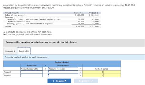 Solved Information For Two Alternative Projects Involving Chegg