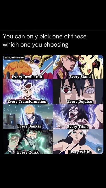 pick  power    choosing anime editiononepiece