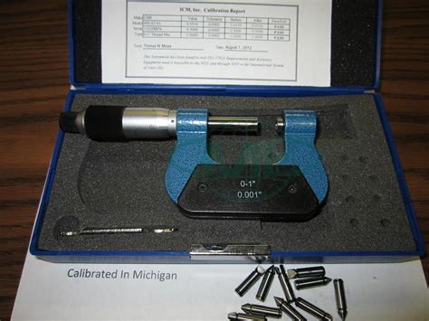 0 1 Screw Thread Micrometer Set W 5 Pair Anvils Tools
