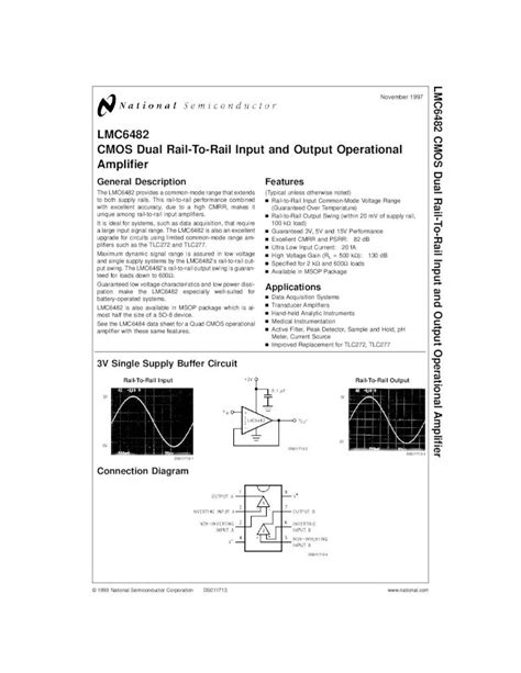 PDF LMC6482 CMOS Dual Rail To Rail Input And Output Ee40 Sp07