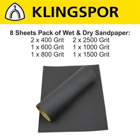 WET AND DRY SANDPAPER KLINGSPOR Sand Paper 400 600 800 1000 1500 2500