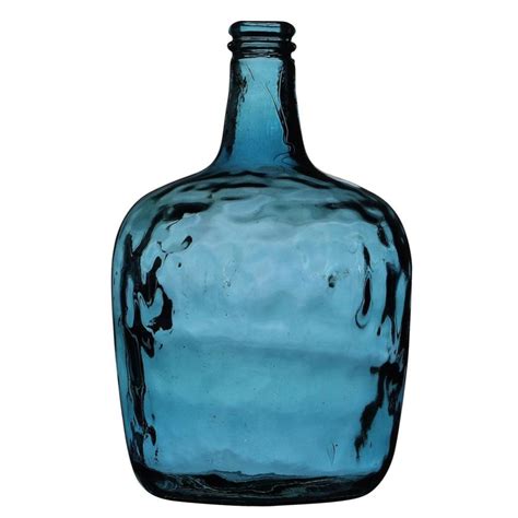 Vase dame Jeanne verre recyclé bleu 8L D21 Leroy Merlin