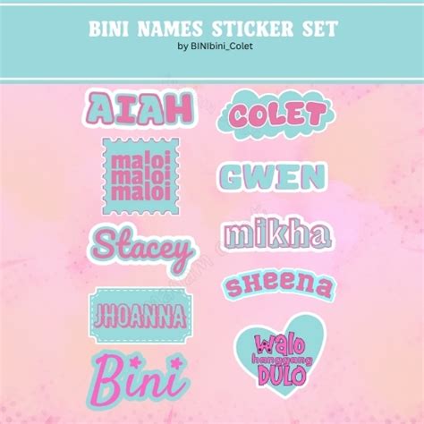 Bini Names Sticker Sheet Shopee Philippines