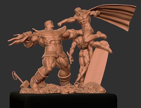 Thanos Vs Adam Warlock Vs Silver Surfer Diorama 3D Print Model By