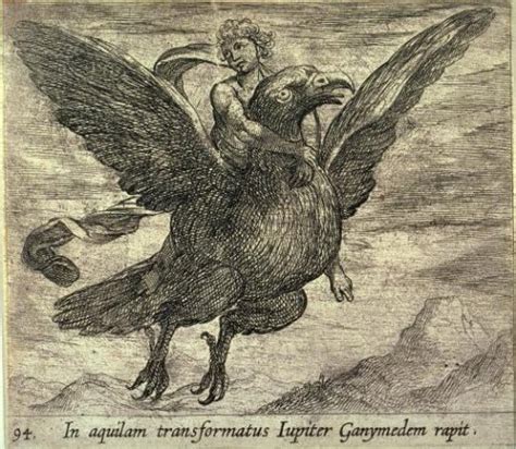 Zues transformed into an eagle grabs Ganymede, by Antonio Tempesta ...