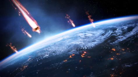 Asteroids Illustration Mass Effect Space Earth Meteors Hd Wallpaper Wallpaper Flare