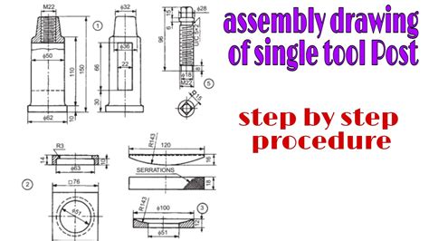 Single Tool Post Assembly Drawing YouTube