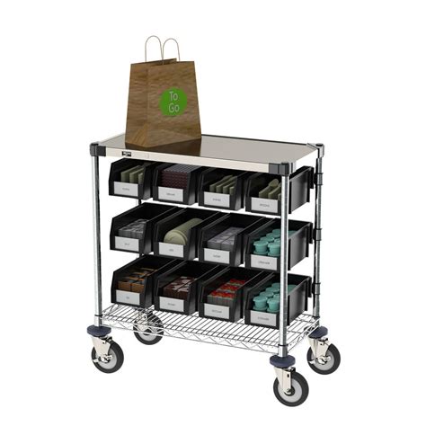 Metro CR1430DTOSC Drive Thru Order Staging Cart