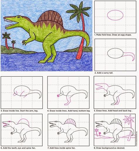 Dinosaurios Dibujos Fáciles Paso A Paso A Lápiz