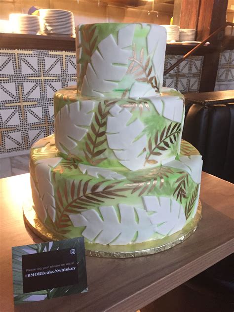 Palm Leaf Watercolors Fondant Leaves Cake Cake Fondant Leaves