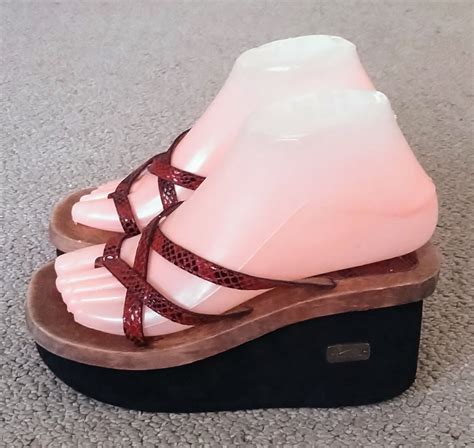 1990s Candies Wood Deck Wedge Platform Sandals Est Gem