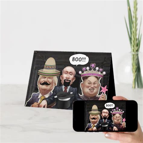 Funny World Leaders in Costume Halloween Card | Zazzle