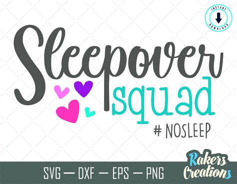 Sleepover Squad Svg Slumber Party Svg Girl Night Svg Files Etsy Canada