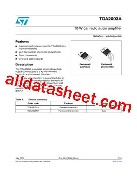 Tda Av Datasheet Pdf Stmicroelectronics