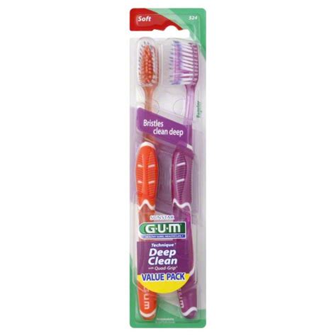 Gum Technique Deep Clean Soft Toothbrushes Value Pack Colors May Vary