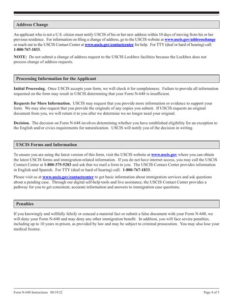 Download Instructions For Uscis Form N 648 Medical Certification For Disability Exceptions Pdf