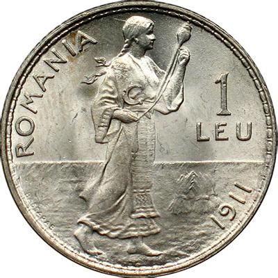 1 leu 1910, 1911, 1912, 1914 - Spinster - Romanian Coins