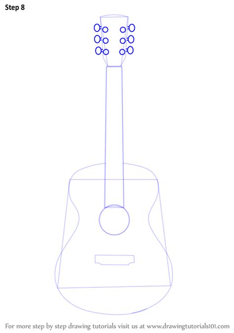 How To Draw An Acoustic Guitar Musical Instruments Step By Step