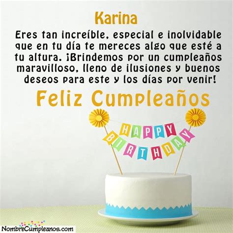 Feliz Cumplea Os Karina Tartas Tarjetas Deseos