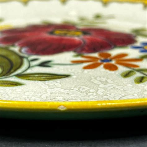 Vtg Royal Zuid Holland Gouda Red Flower Bouquet Plate Bertino Ebay