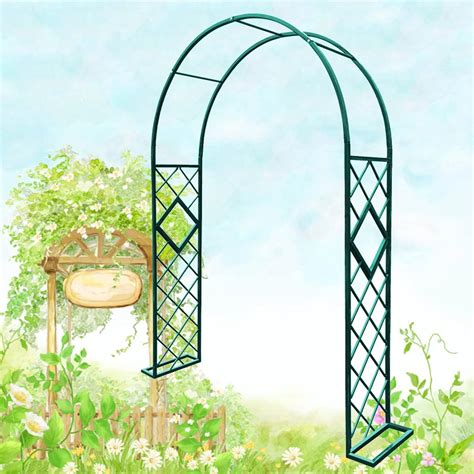 Garden Arches Metal Strong Garden Arbor Iron Arch Trellis With Base Garden Arbor