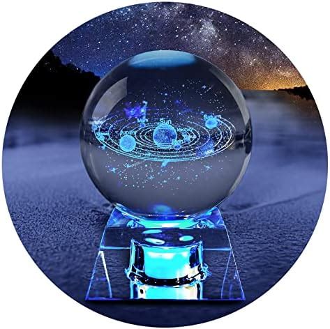 OEGINFIT 3D Solar System Crystal Ball With LED Colorful Night Light