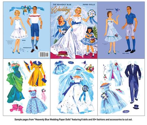 Heavenly Blue Wedding Paper Dolls [stylish 50s Fashions] Paper Dolls